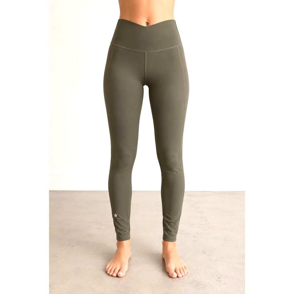 Lululemon Women’s Size 6 Olive Green High-Rise Athletic Leggings Raw Hem